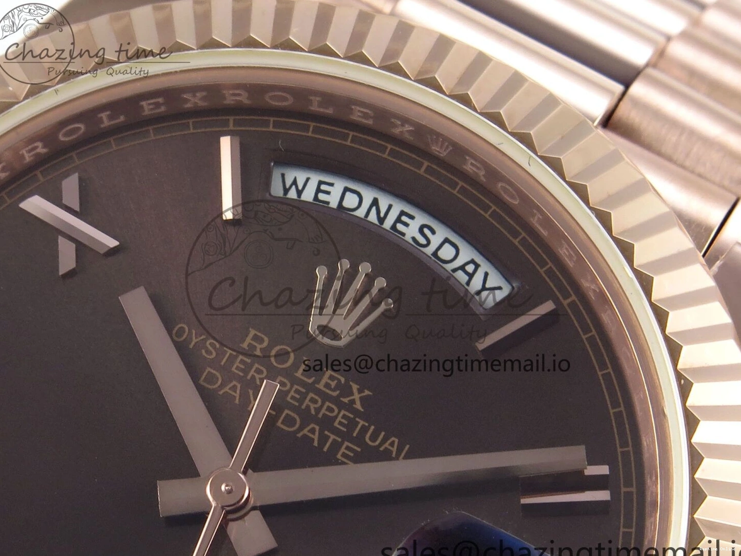 0217 QuickDry Day Date 40 RG 228235 KF 1:1 Best Edition Brown Roman Dial on President Bracelet VR3255 (Gain Weight) 838